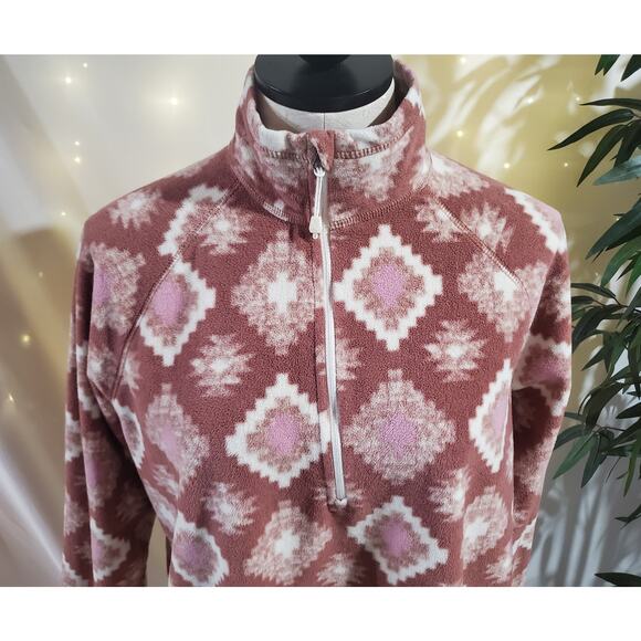 Eddie Bauer 1/2 Zip Aztec Southwestern Fleece Jacket Womens Size XL Tribal Ski - Picture 5 of 12